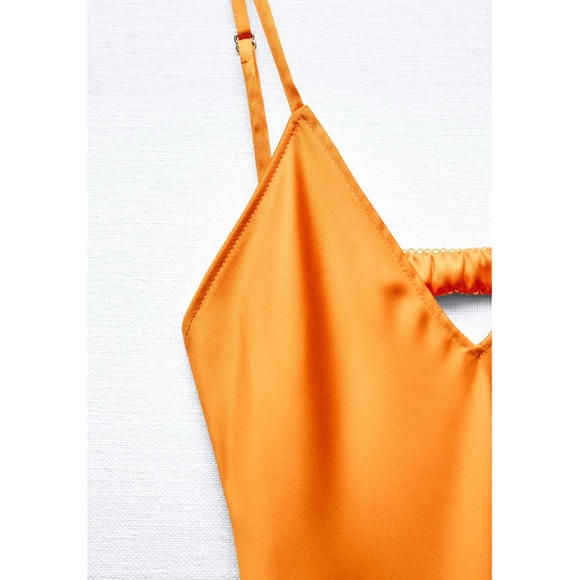 Zara SATIN EFFECT MIDI SLIP DRESS - Picture 5 of 7